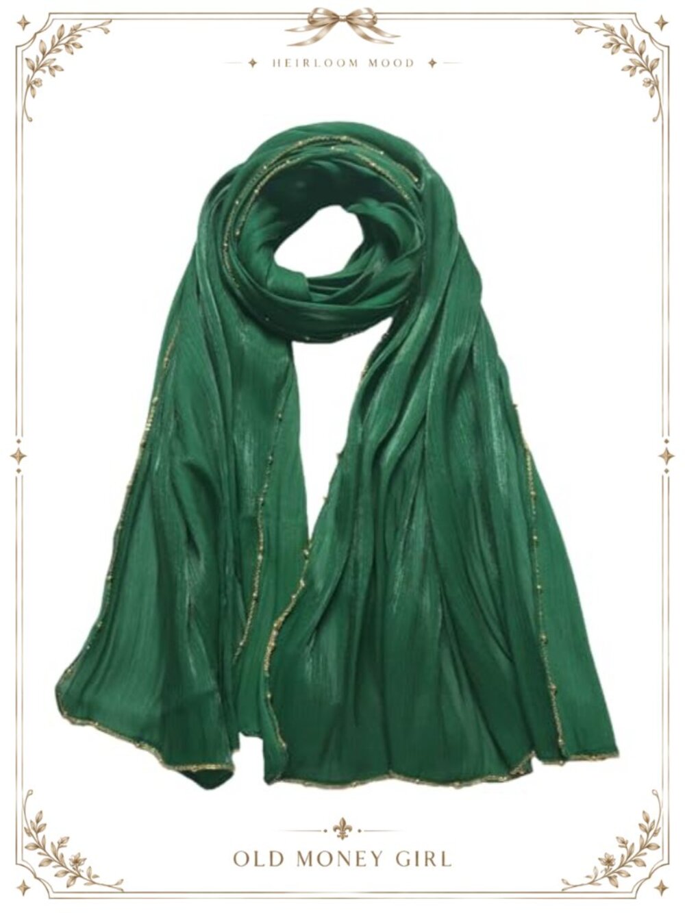 Women's Lightweight Beaded Shimmer Hijab Scarf Sheer Crepe Shawl Wrap